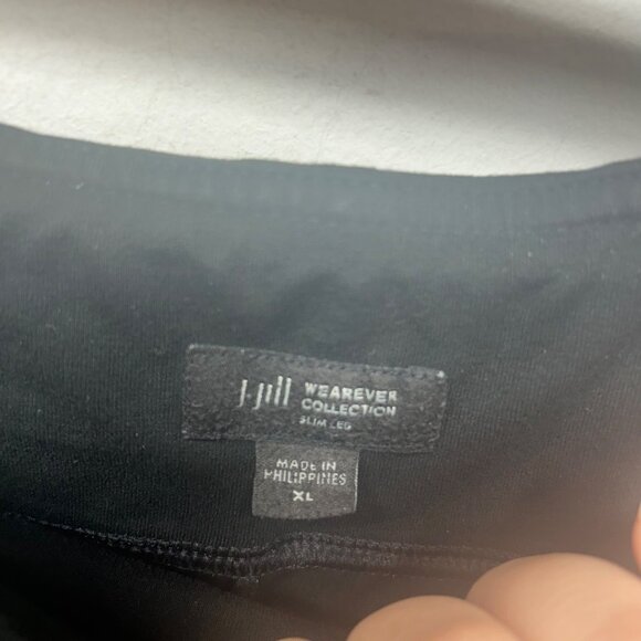 J. Jill Wearever Slim Leg Black Knit pull on comfort Pants XL - Picture 5 of 12